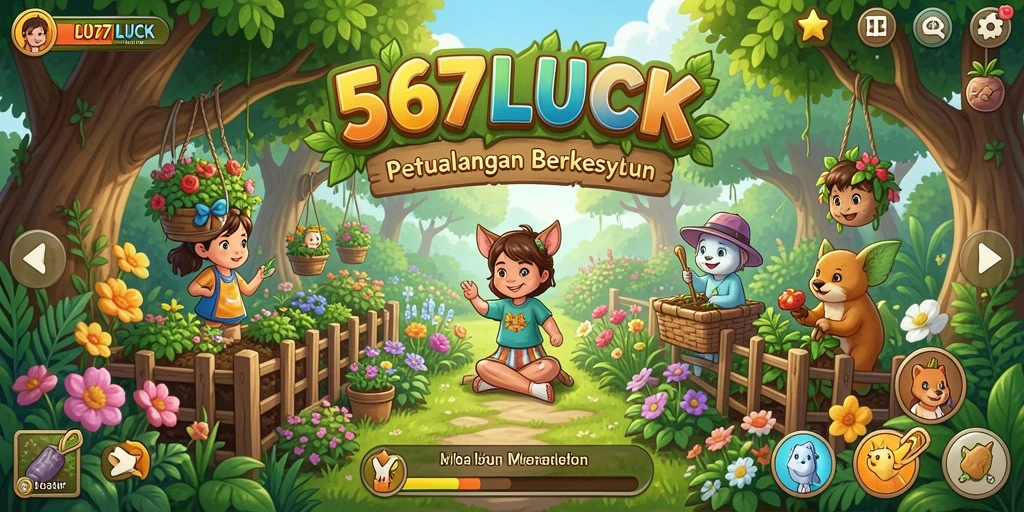 Screenshot 567LUCK menunjukkan kegiatan bertani yang seru dan interaktif.