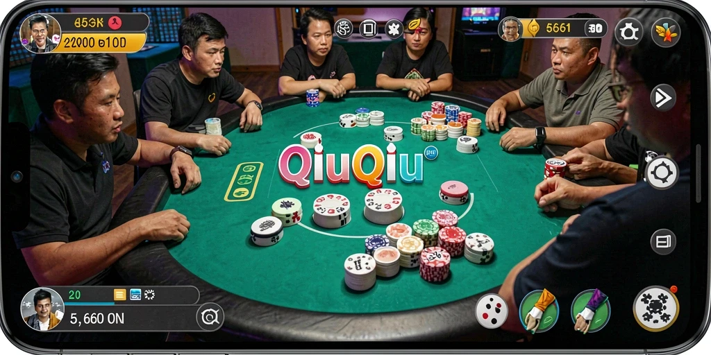 Screenshot gameplay 66D menunjukkan keseruan permainan QiuQiu.