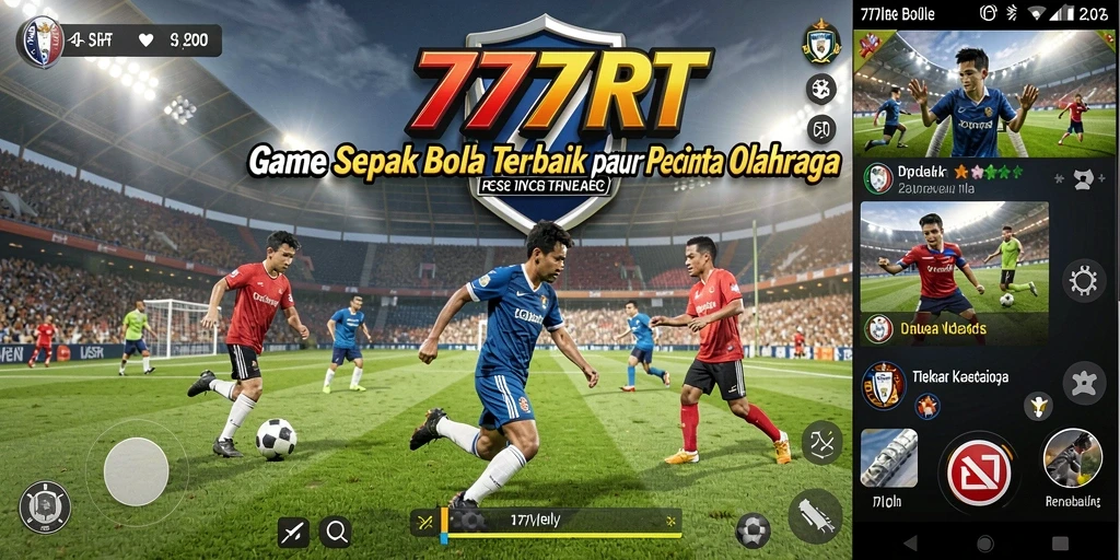 Tampilan gameplay 777RT dengan aksi sepak bola yang mendebarkan.