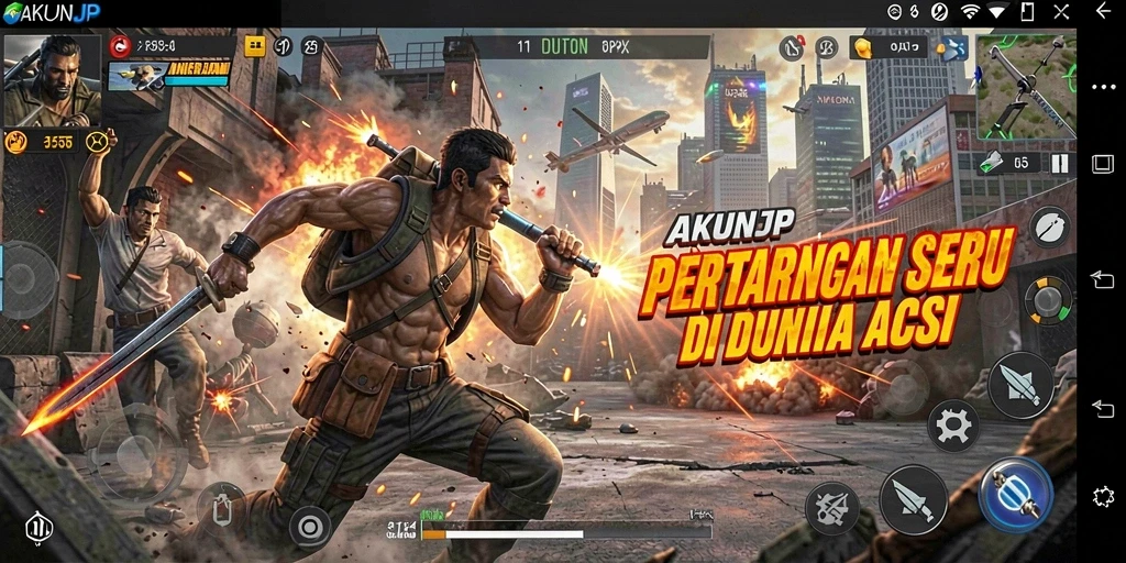 Tampilan gameplay action yang mendebarkan dan penuh tantangan.