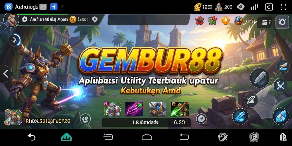 Tampilan antarmuka utama aplikasi Utility GEMBUR88 yang user-friendly.
