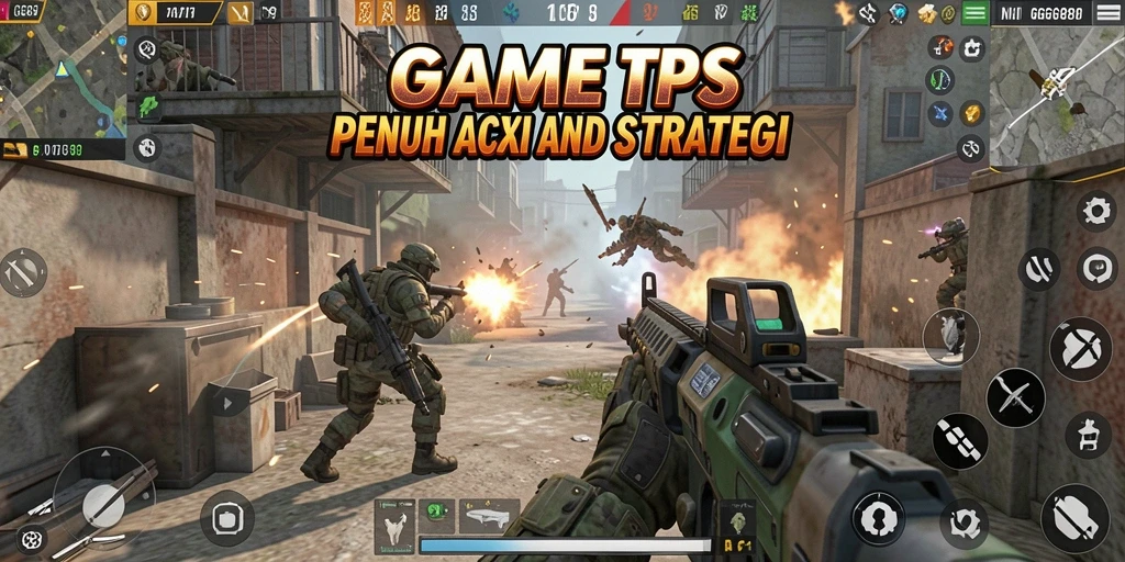 Tampilan gameplay intens dalam GGG888 dengan aksi TPS yang mendebarkan.