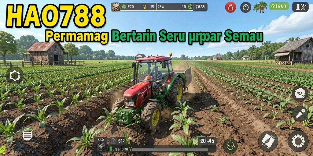 Tampilan gameplay HAO788 menunjukkan aktifitas berkebun yang seru.