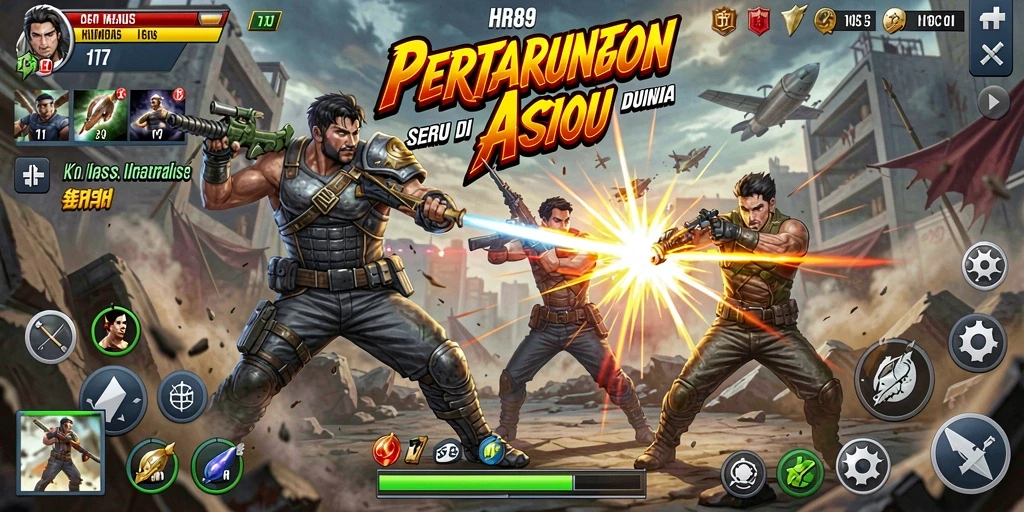 Screenshot dari gameplay HR89 menampilkan pertarungan epik yang mendebarkan.