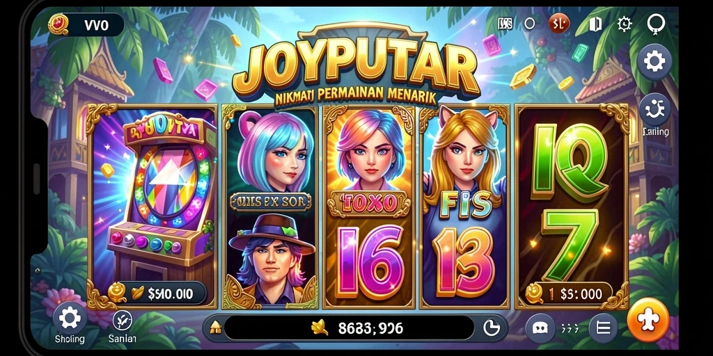 Screenshot utama JOYPUTAR menampilkan gameplay seru dengan efek visual yang memukau.