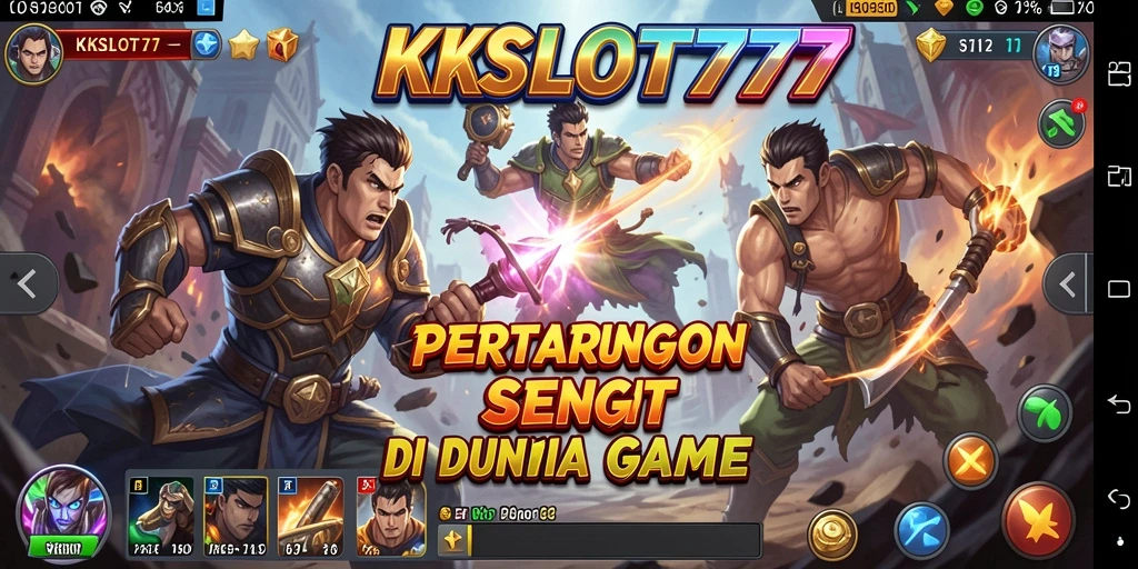 Screenshot menunjukkan aksi seru pertarungan karakter dalam KKSLOT777.