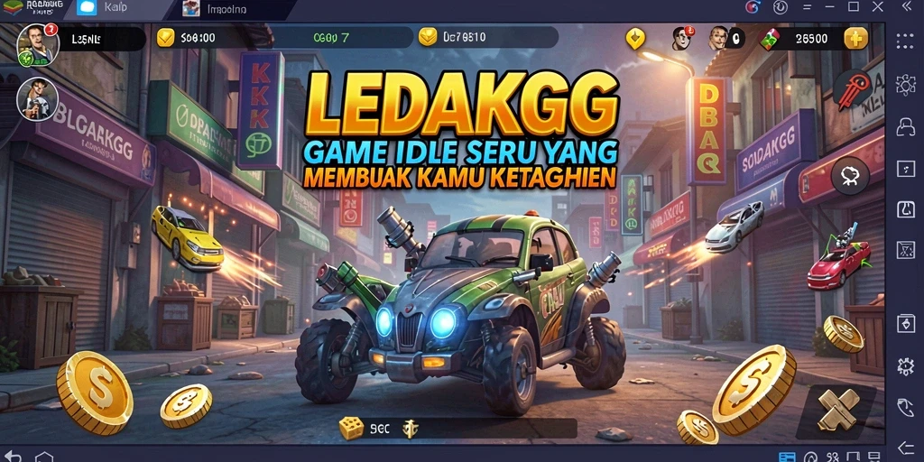 Tampilan gameplay <strong>LEDAKGG</strong> yang menarik dengan animasi sumber daya.