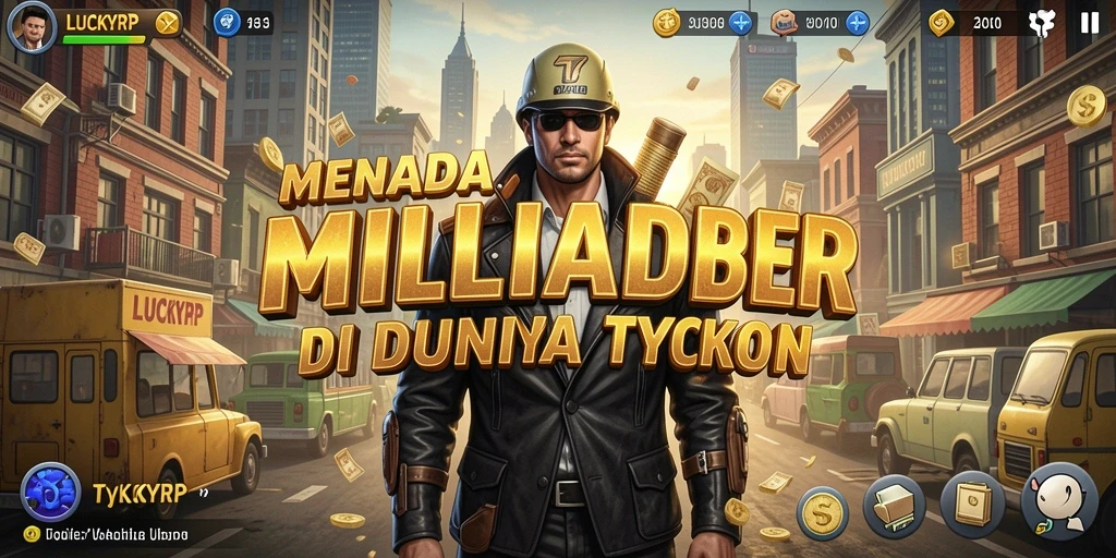 Tampilan gameplay LUCKYRP dengan berbagai elemen Tycoon yang menarik.