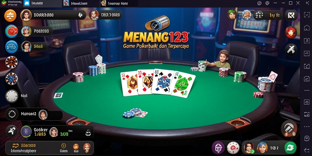 Tampilan gameplay Poker yang menegangkan dan kompetitif.