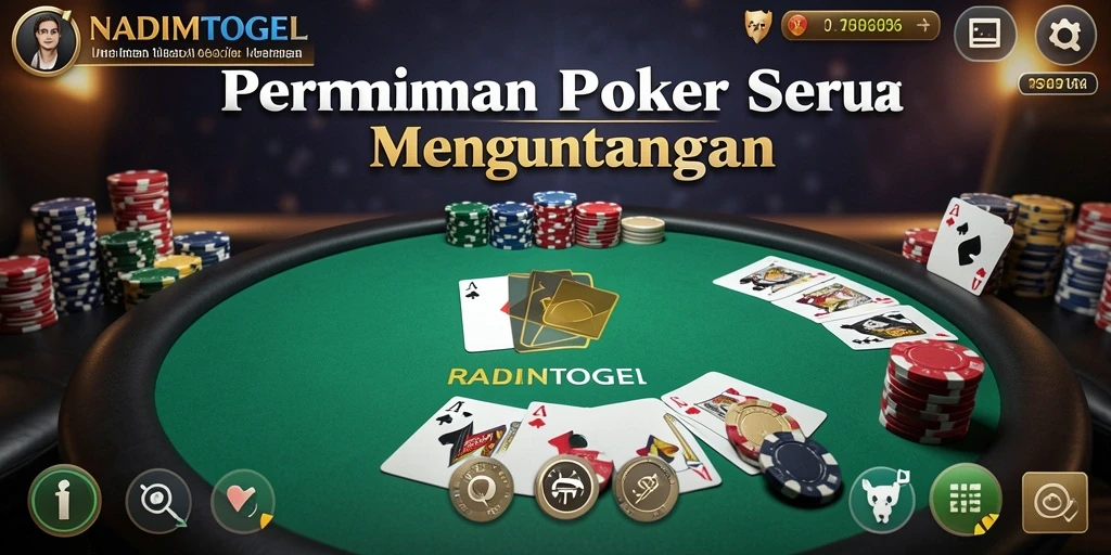 Screenshot utama NADIMTOGEL menampilkan serunya permainan Poker.