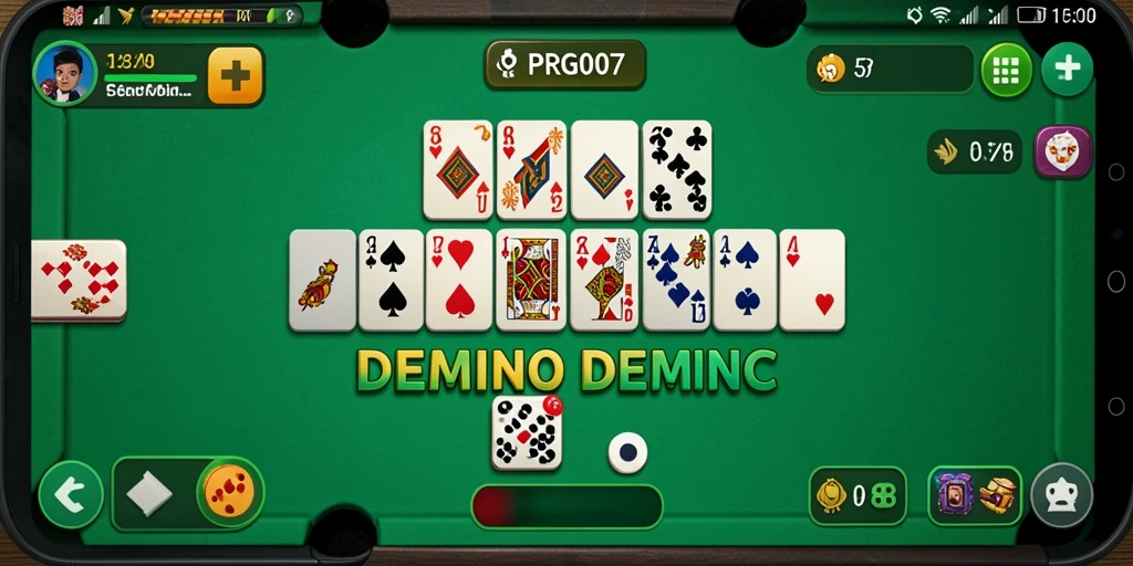 Tampilan utama gameplay Domino PRG007 yang mengasyikkan.
