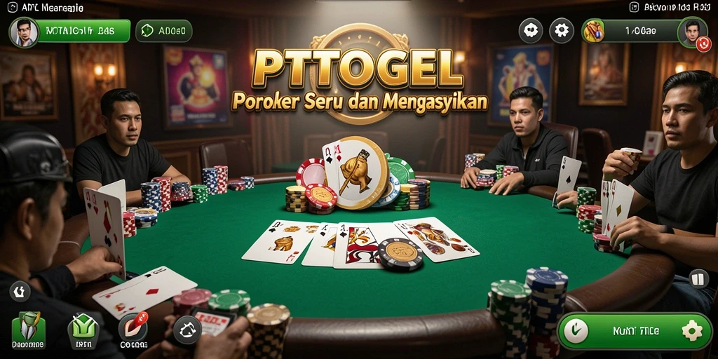Tampilan gameplay seru di PTTOGEL saat bermain poker.