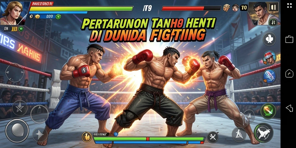 Tangkapan layar RT99 menampilkan aksi pertarungan yang menegangkan.