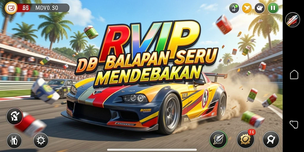 Gameplay balap yang intens dan menegangkan di RVIP.