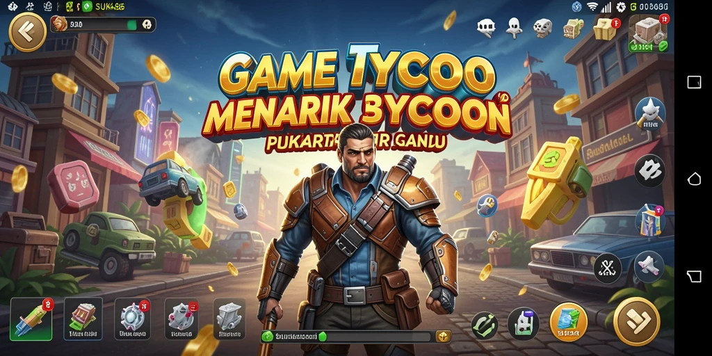 Screenshot gameplay SUKA86 menampilkan dunia Tycoon yang dinamis.