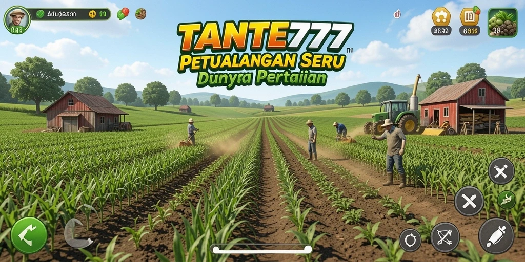 Visual gameplay seru di TANTE777 saat berkebun.