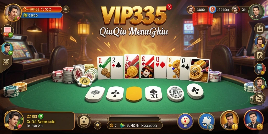 Screenshot gameplay QiuQiu menampilkan permainan yang seru.